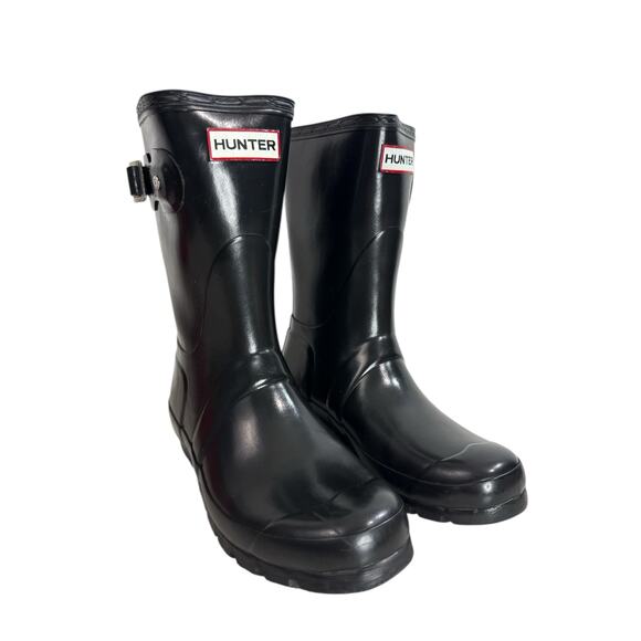 Hunter Original Gloss Mid Calf Rain Boots Women’s Black US 6M / 7F EU 38 - Picture 3 of 13
